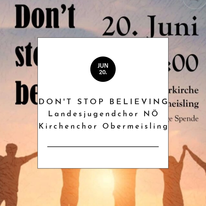 Don't stop believing