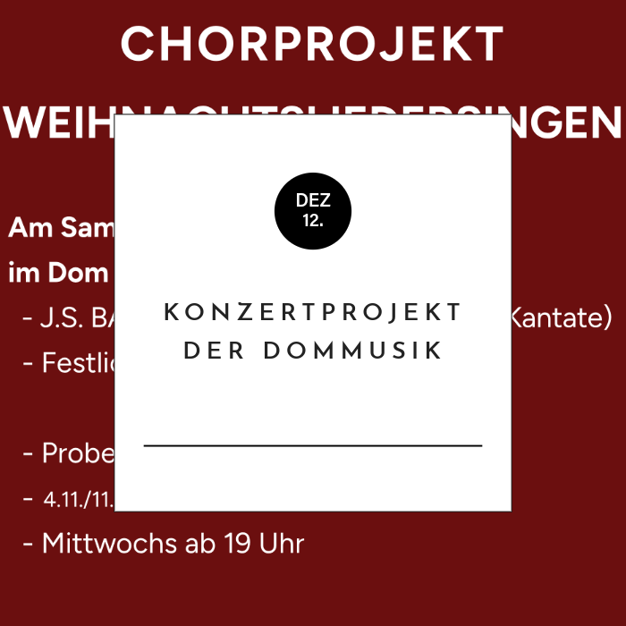 Konzertprojekt der Dommusik
