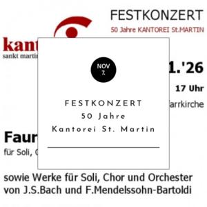 Festkonzert - 50 Jahre Kantorei St. Martin